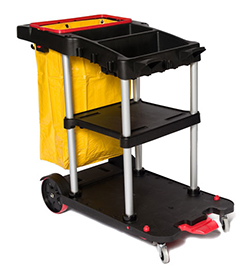 SSS Dock&#39;n Lock Janitor Cart, 2-Shelf, 1/Cs.