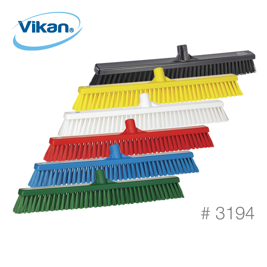 24&quot; Combo Push Broom Green -  Soft/Stiff