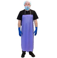 35 x 45 Blue Vinyl Die Cut Apron - (6doz/cs)
