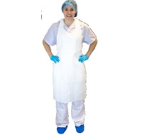 Apron 28&quot; x 46&quot; White Polyethylene 100/bx 10bx/cs
