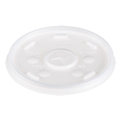 Dart 16oz Plastic Lids w/  Straw-Slot, White - (1000/cs)
