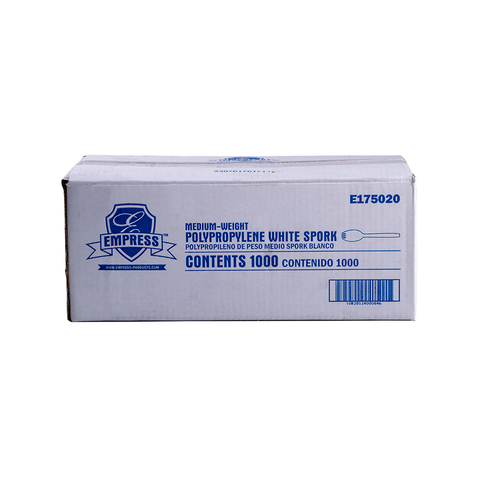 Empress Medium Weight Spork  Polypro, White - (1000/cs)