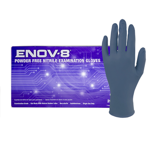 Hospeco ENOV-8 Nitrile Exam  Gloves, 3.5mil, Powder Free, 