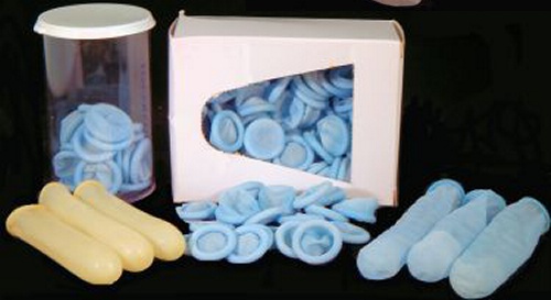 Latex Fingercots Large, Blue  (144)
