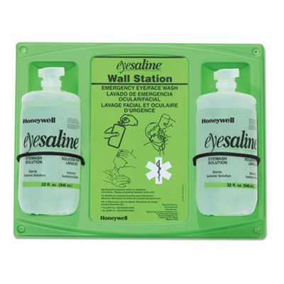 Saline Eye Wash Wall Station,  32 oz Bottle, 2 