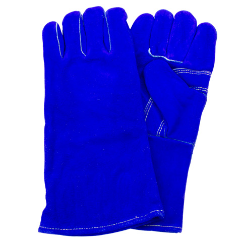 Blue Gunn Cut Leather Welder s Gloves - 6dz/cs
