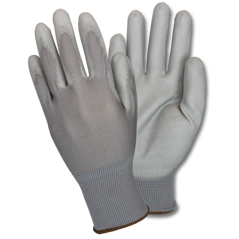 XXL Gray Polyurethane Coated  Nylon Knit, 6dz/cs