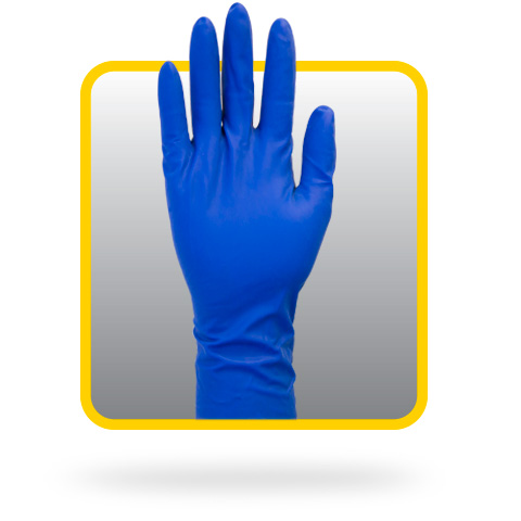 Latex 12&quot; 13 mil, Blue Powder Free Textured S 50/bx,
