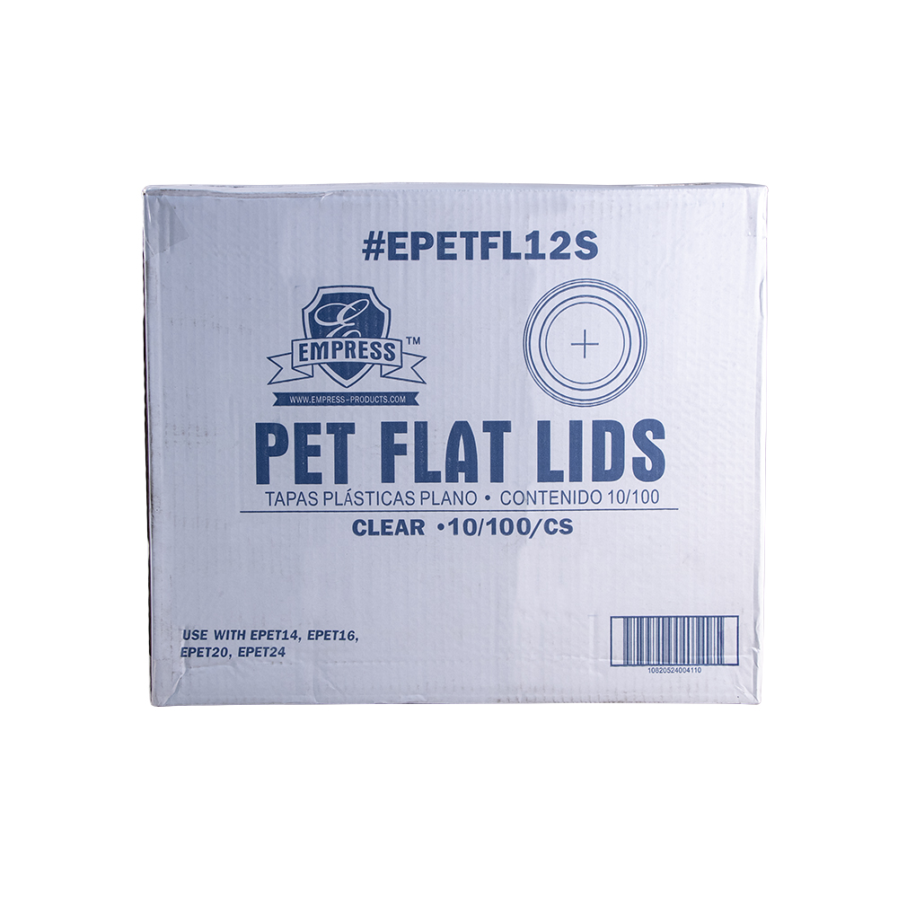 Empress Flat Straw Slot Lid  Fits 12oz Squat - 24oz PET 