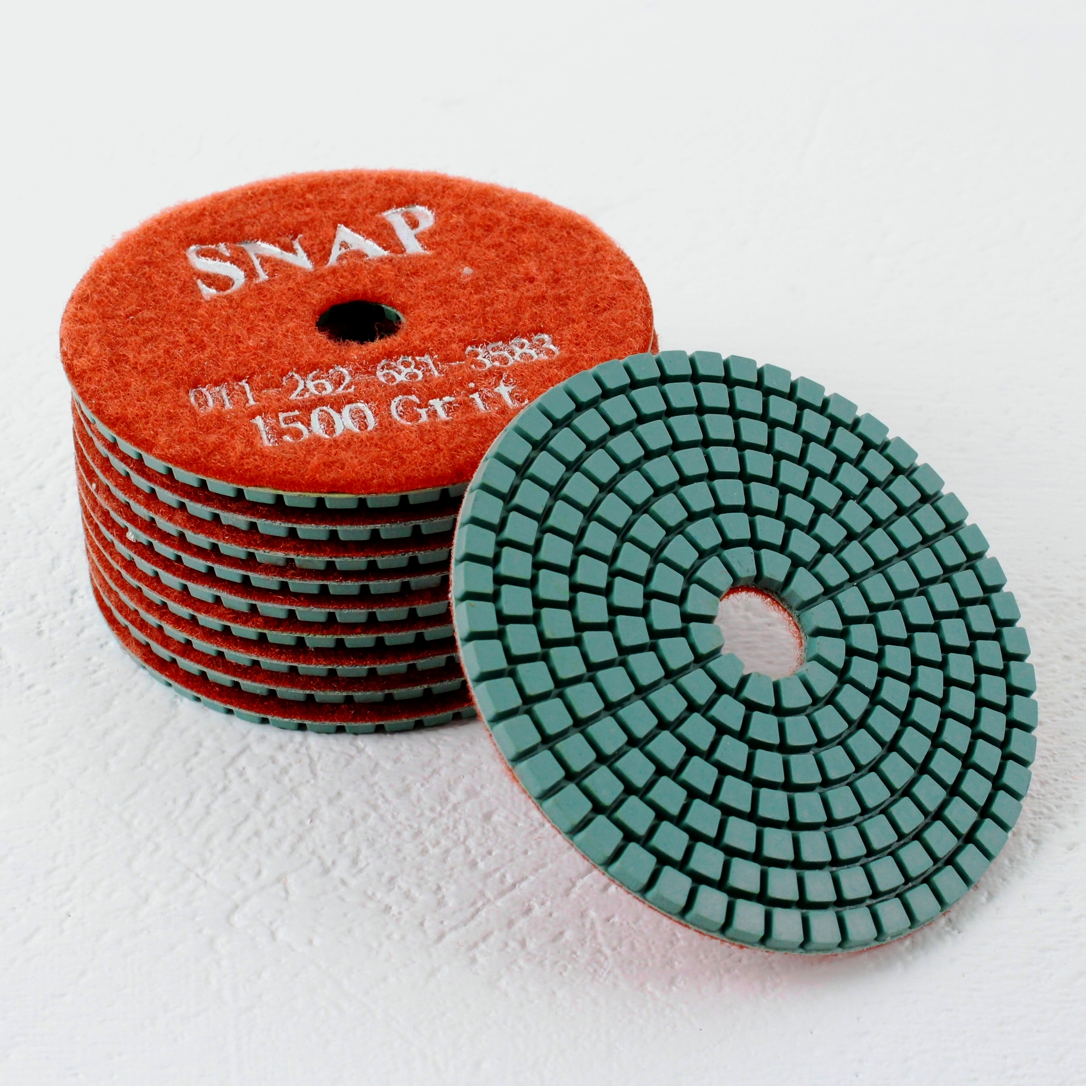 Diamond Polish Disk, 1500 Grit, 4&quot; x 3.5mm, pack of 10,