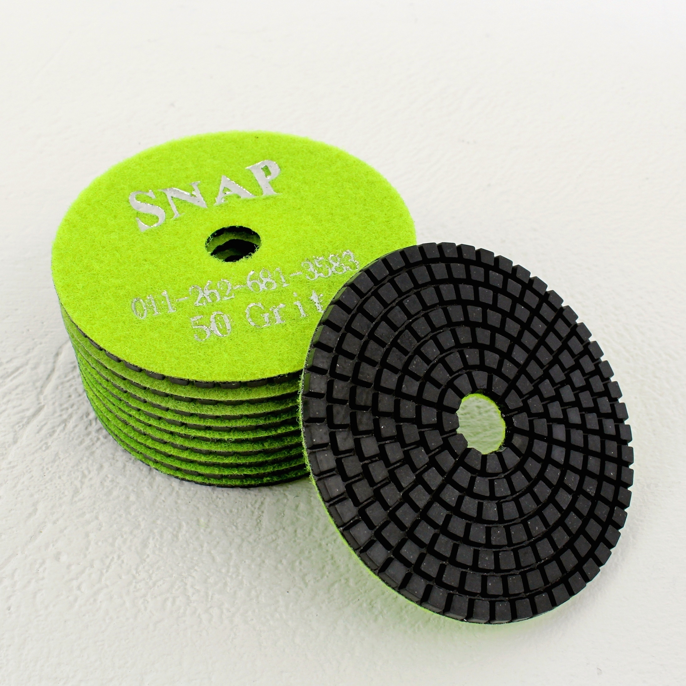 Diamond Polish Disk, 50 Grit, 4&quot; x 3.5mm, pack of 10, Lt.