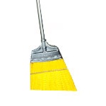 56&quot; Speedy Corn Broom, Angled, 
9&quot; Stiff Yellow Polypropylene, 
Flagged, Steel Handle - 
(12/cs)