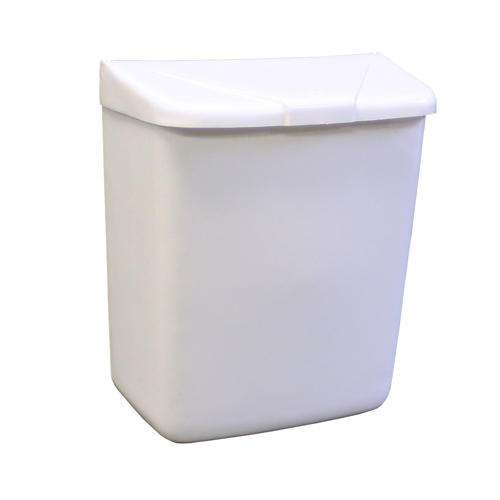 Hospeco Sanitary Napkin  Receptacle, Plastic, White