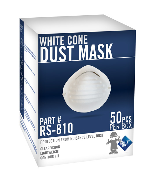 White Cone Face Mask w/ Elastic Strap, 5 pack